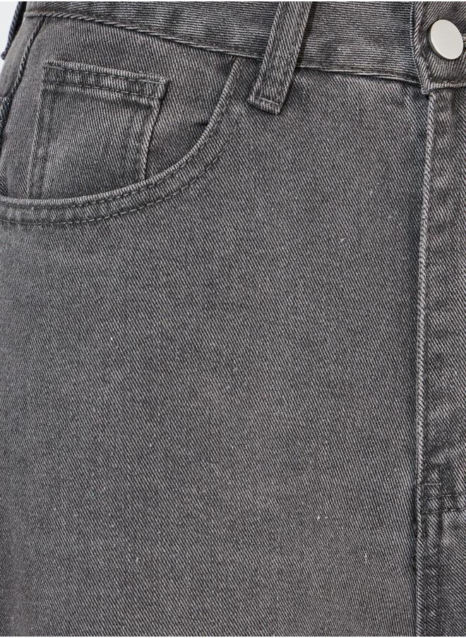 Styli Mid Rise Wide Leg Ankle Length Jeans  - Image 3