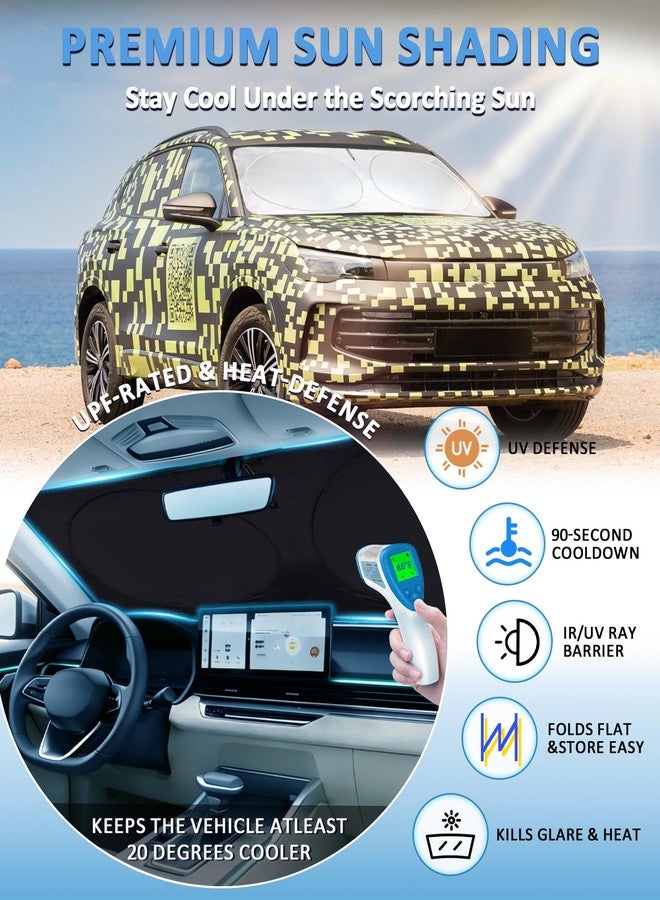 BOODANCARS Windshield Sun Shade for Volkswagen VW Tiguan 2018-2024 2025 2026 Sunshade - Image 2