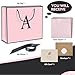 QLSKO Personalized Initial Paper Bag for Women GrilsMonogrammed Gift Bag with Bow RibbonWrapping Tissue and Card Matching Envelope Sticker Pink AMedium - Image 4