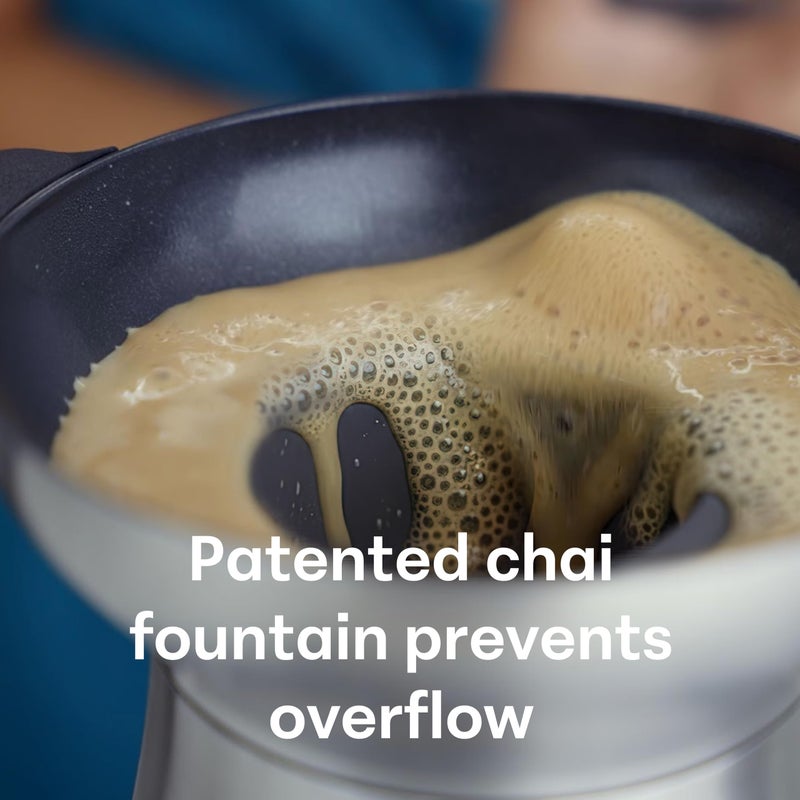 Loka Chai Maker for Authentic Masala Chai & Chai Latte | Easy Clean Stainless Steel Stovetop Tea Maker with Innovative Chai Fountain | Non-Stick Ceramic, 20oz (3 Cups) - (Silicone Strainer) - Image 5