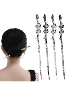 4 PACK Snake Hair Sticks Hairpin Hair Sticks for Long Hair Chinese Hair Sticks Hair Styling Accessories Hair Chopsticks for Women Girls Halloween Christmas Gift