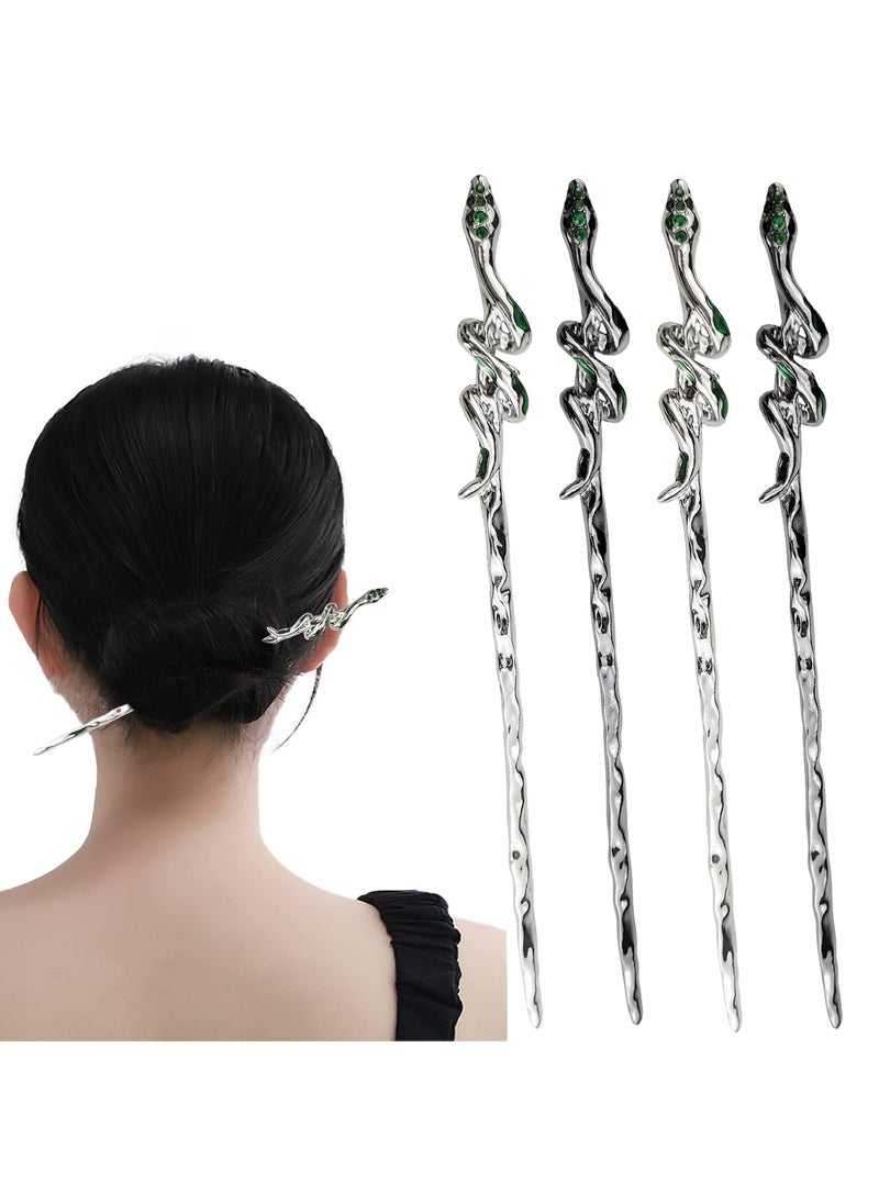 DonLeeving - 4 PACK Snake Hair Sticks Hairpin Hair Sticks for Long Hair Chinese Hair Sticks Hair Styling Accessories Hair Chopsticks for Women Girls Halloween Christmas Gift - Image 1