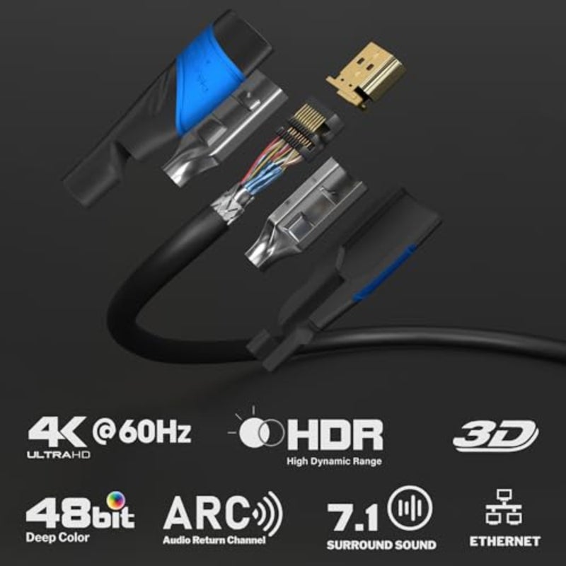 KabelDirekt 15m HDMI cable 4K cord HDMI to 4K@60Hz for stunning Ultra HD, High Speed with Ethernet, 2.0/1.4 Blu-ray/PS4/PS5/Xbox Series X/Switch, black - Image 2