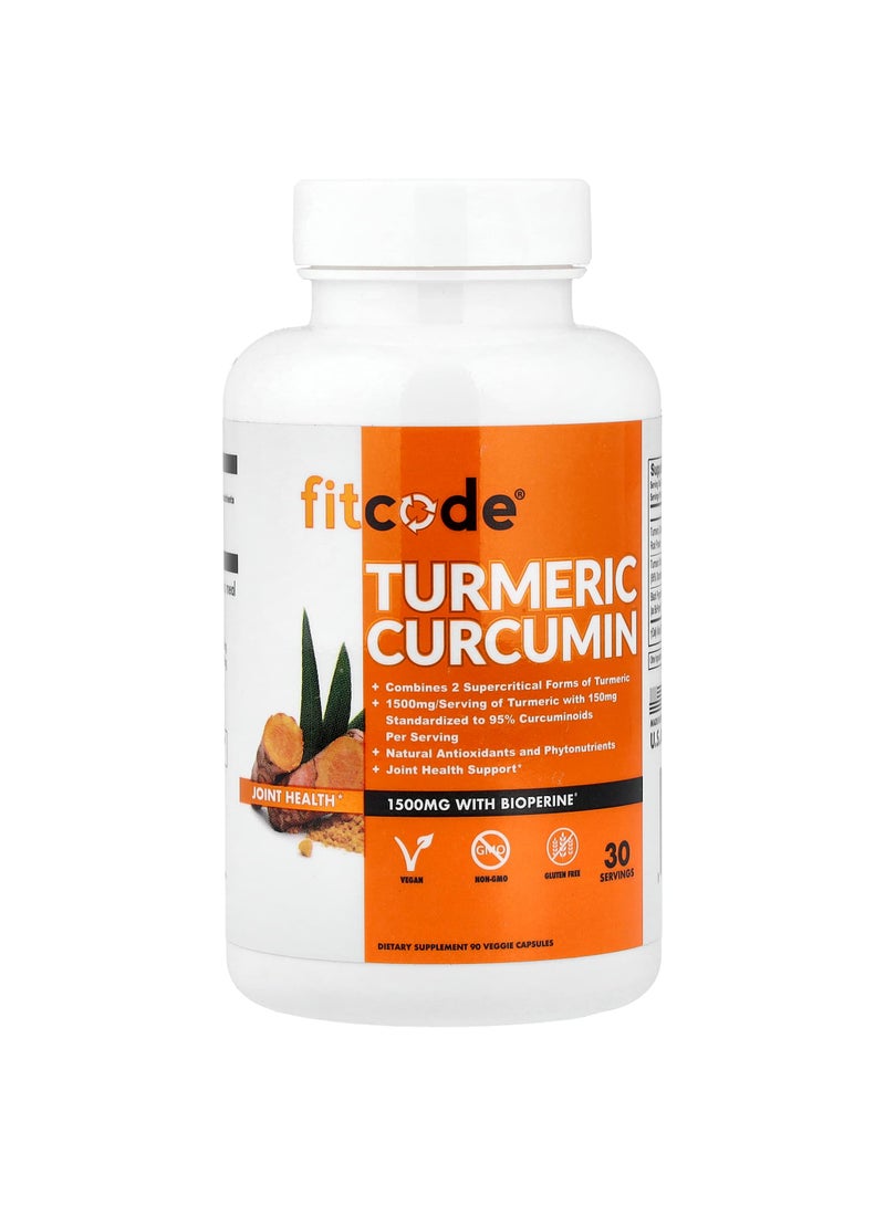 fitcode Turmeric Curcumin, 90 Veggie Capsules