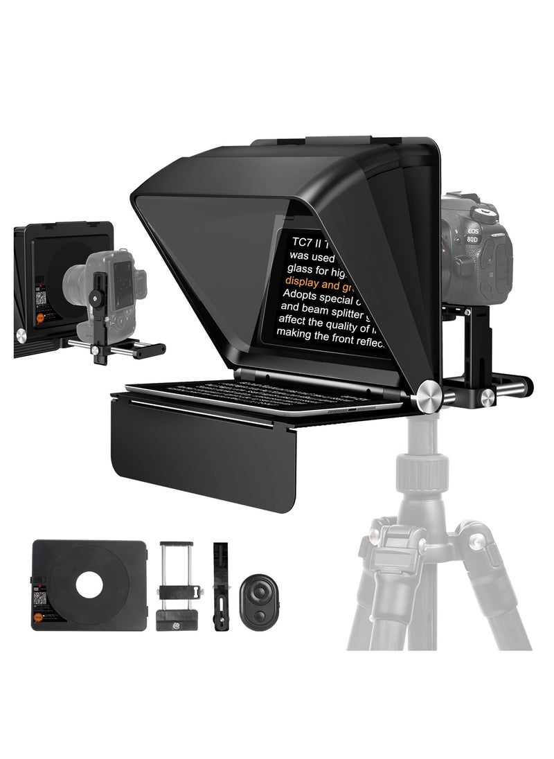 لينسجو - LENSGO Teleprompter for Camera DSLR/SLR,7.9’’Mini Prompter APP Compatible with iOS/Android for YouTube/Online Teaching/Interview/Live Streaming,Support 24-35MM Wide-Angle Lens Shooting - Image 1