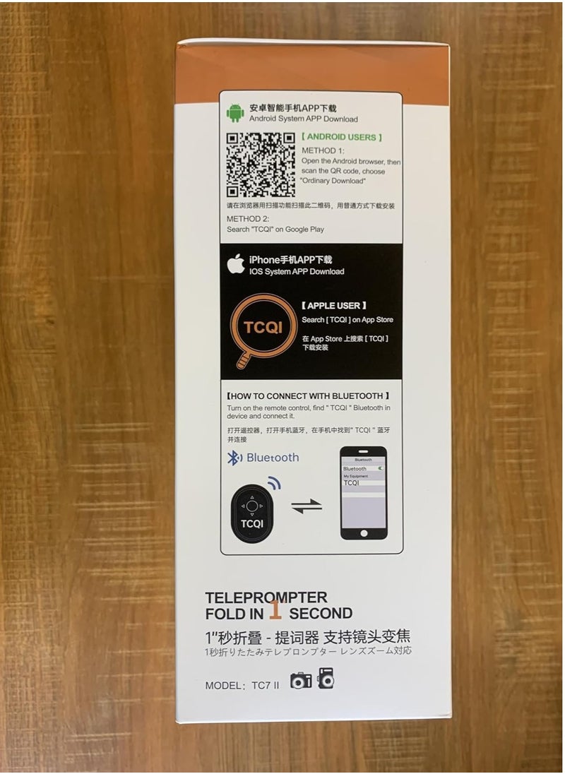 لينسجو - LENSGO Teleprompter for Camera DSLR/SLR,7.9’’Mini Prompter APP Compatible with iOS/Android for YouTube/Online Teaching/Interview/Live Streaming,Support 24-35MM Wide-Angle Lens Shooting - Image 1