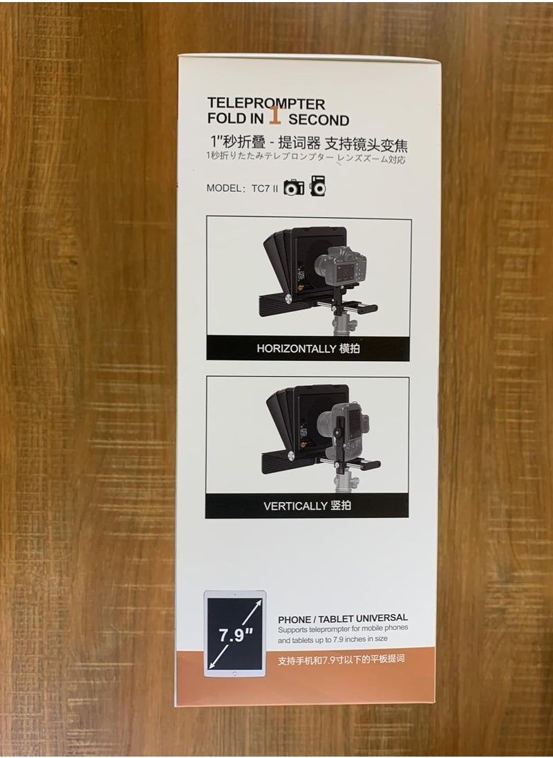 لينسجو - LENSGO Teleprompter for Camera DSLR/SLR,7.9’’Mini Prompter APP Compatible with iOS/Android for YouTube/Online Teaching/Interview/Live Streaming,Support 24-35MM Wide-Angle Lens Shooting - Image 1