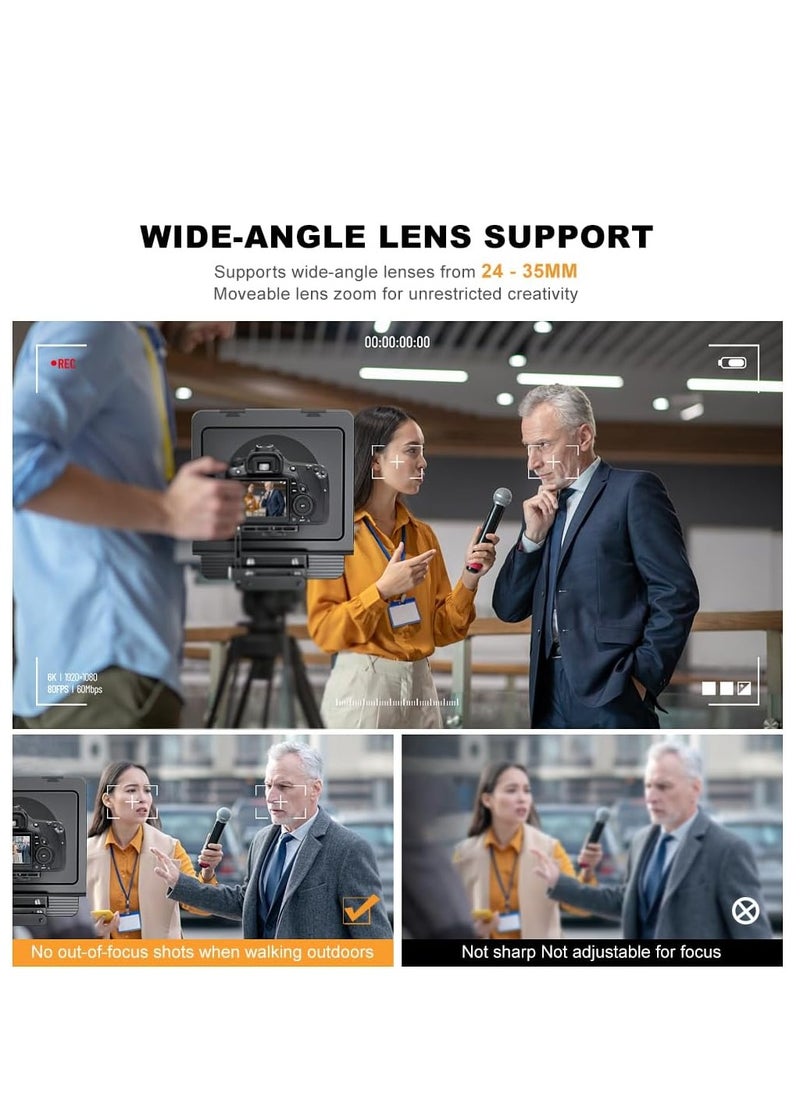 لينسجو - LENSGO Teleprompter for Camera DSLR/SLR,7.9’’Mini Prompter APP Compatible with iOS/Android for YouTube/Online Teaching/Interview/Live Streaming,Support 24-35MM Wide-Angle Lens Shooting - Image 1