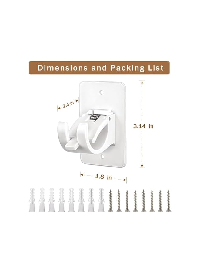 PROMASS promass 4 Pcs Curtain Rod Bracket Holder, Universal Self Adhesive Crossbar Hook, No Drill Rods Hanger Wall Mount Hooks Drapery Pole, Fixing Holders for Bathroom Kitchen Home Use  - Image 2