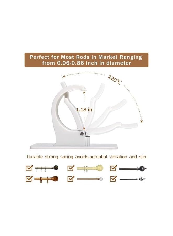 PROMASS promass 4 Pcs Curtain Rod Bracket Holder, Universal Self Adhesive Crossbar Hook, No Drill Rods Hanger Wall Mount Hooks Drapery Pole, Fixing Holders for Bathroom Kitchen Home Use  - Image 3