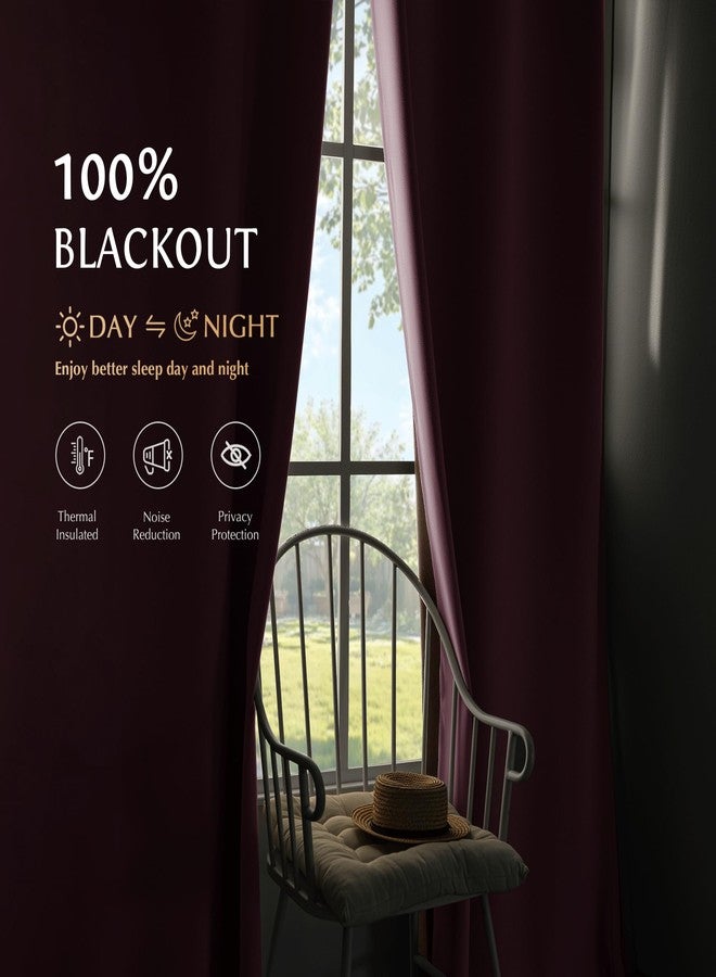 Beauoop Pink 100% Blackout Curtains 84 Inch Long 2 Panels for Bedroom Living Room Solid Room Darkening Thermal Insulated Soundproof Energy Saving Grommet Top Window Treatment Drapes, 52x84 2 Set - Image 2