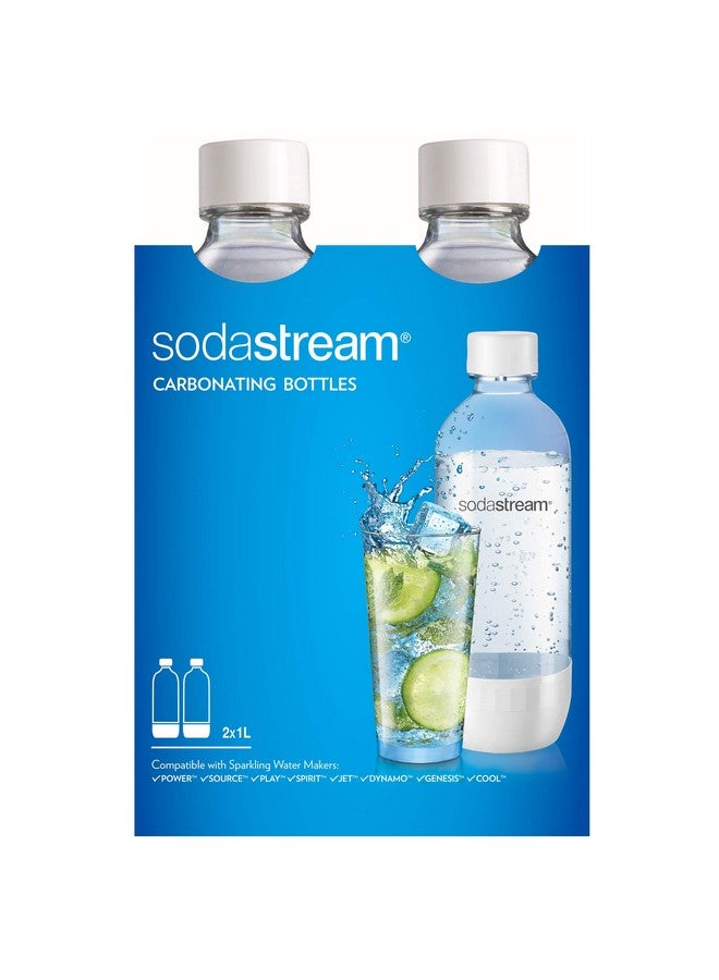 sodastream Classic Dishwasher Safe 1L Carbonating Bottle, Pack Of 2 (White) - Image 1