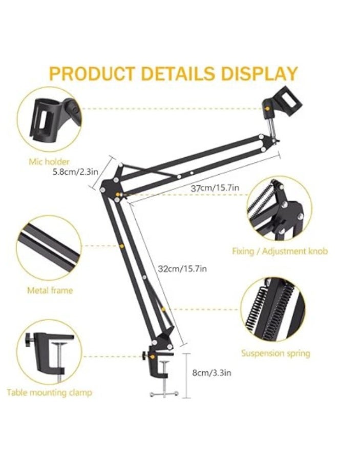 Maono MAONO B01(BA20) Microphone Suspension Boom Scissor Arm Stand - Black  - Image 2