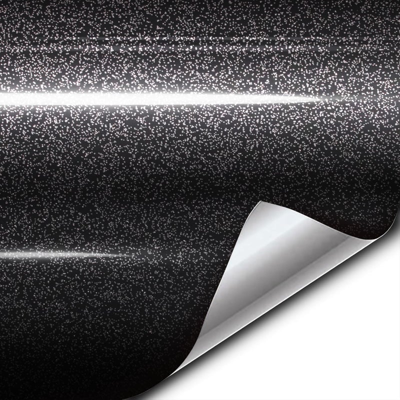 VVIVID XPO Black Metallic Sparkle Gloss Vinyl Car Wrap Film Roll DIY Easy to Install NoMess 3ft x 5ft