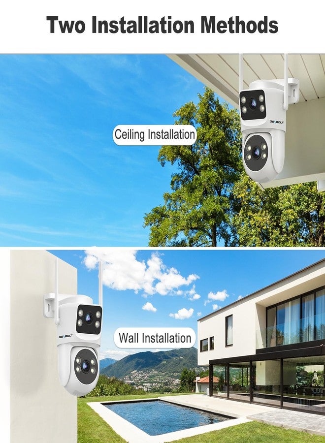GENBOLT Outdoor WiFi Security Camera 2.4/5GHz with Dual Lens, CCTV Home Surveillance Camera, PTZ IP Camera with Color Night, Automatic Tracking Humanoid Detection - Image 4