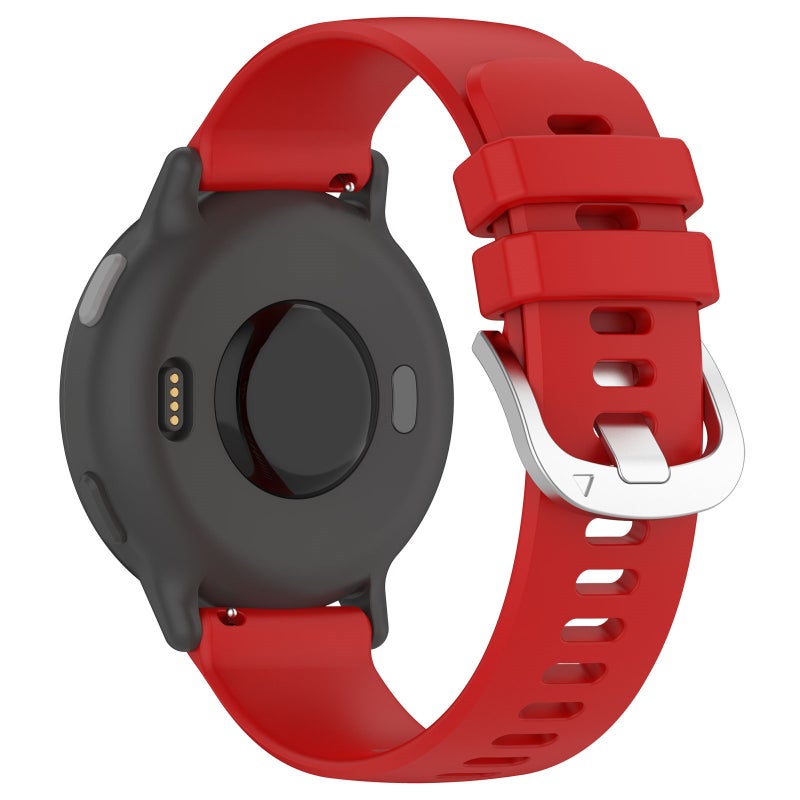 S-TOP For Garmin Approach S40 Liquid Glossy Silver Buckle Silicone Watch Band(Red) - Image 2