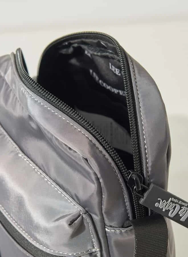 لي كوبر Men Solid Sling Bag with Zip Closure and Adjustable Strap