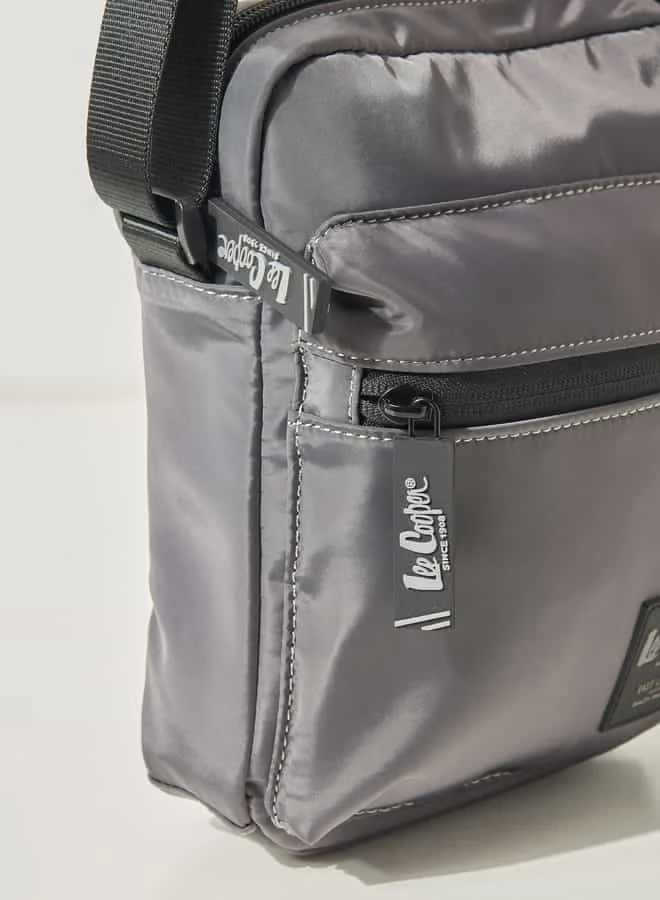 لي كوبر Men Solid Sling Bag with Zip Closure and Adjustable Strap