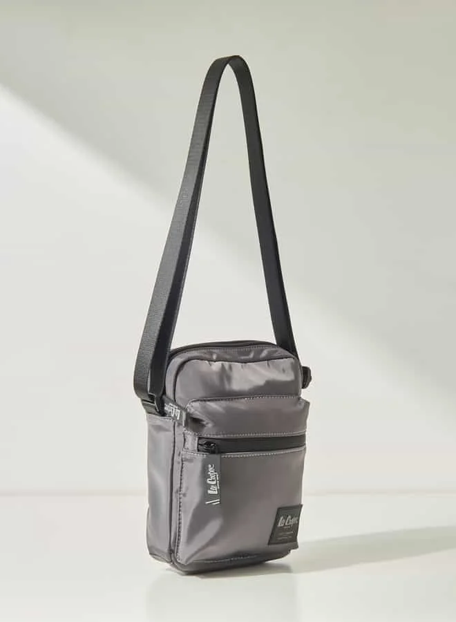 لي كوبر Men Solid Sling Bag with Zip Closure and Adjustable Strap