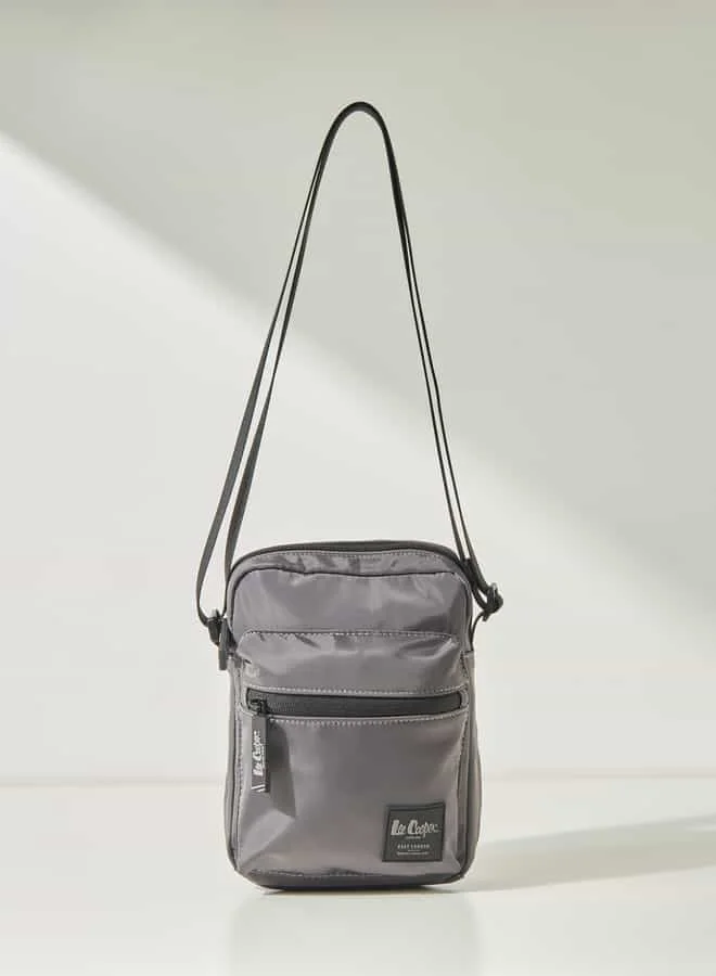 لي كوبر Men Solid Sling Bag with Zip Closure and Adjustable Strap