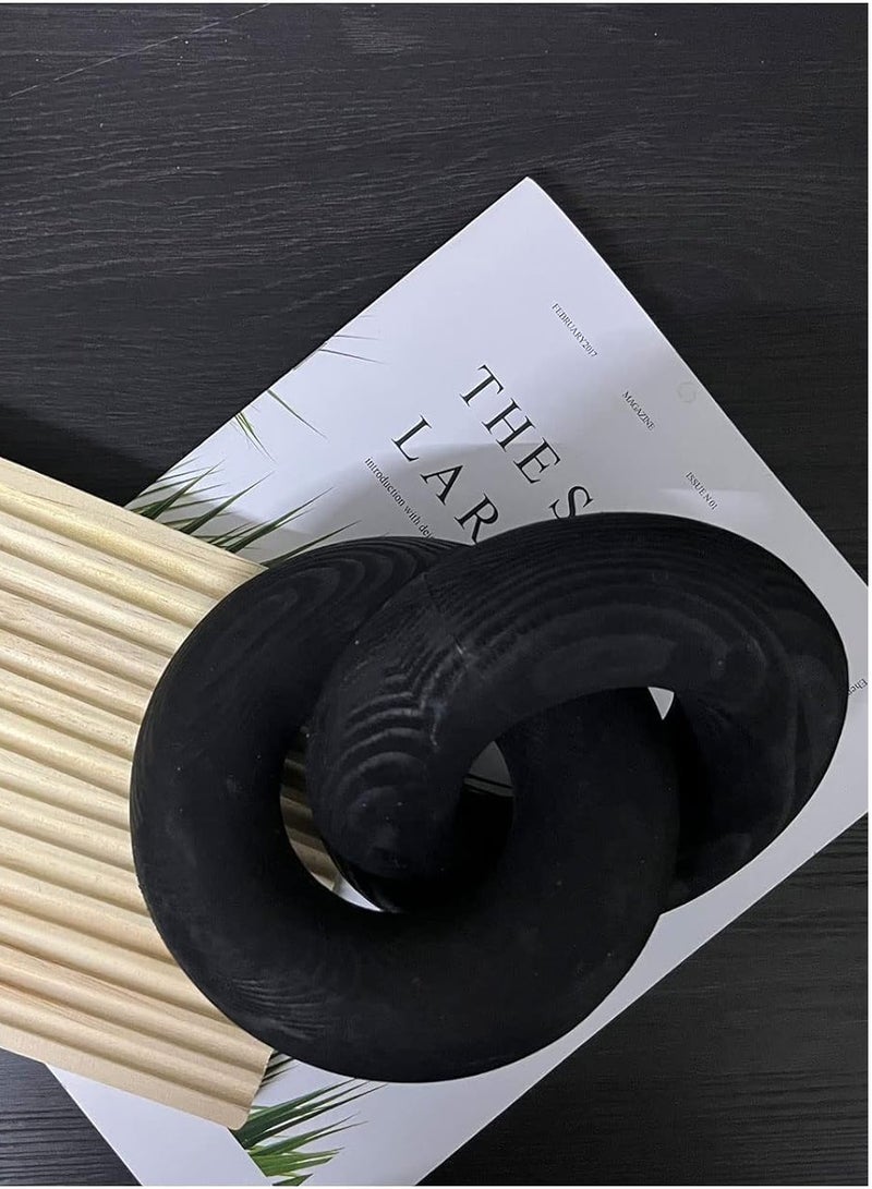 FFD Hand Carved Wooden Chain Link Decor - 2-Link Round Coffee Table Wood Knot - Boho Farmhouse Home Decorations for Living Room, Bedroom, Shelf, Dining Table - Image 4