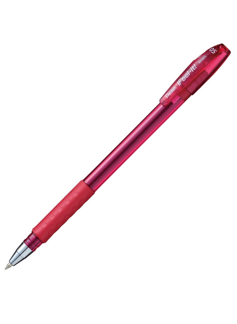 Pentel 12-Piece Ifeel-It Ballpoint Pen 0.5mm Tip Red Ink - Image 2