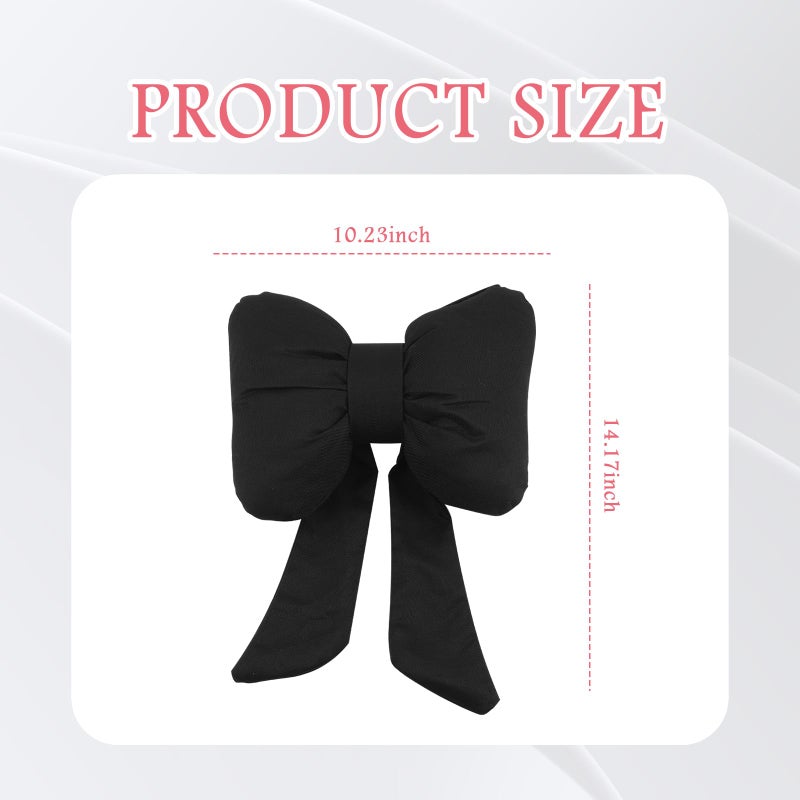 Figpade Cute Bow Car Headrest Pillow,Comfortable & Breathable Car Neck Pillows for Relief Neck Fatigue,Universal Head Rest Pillow for Cars Decoration as Birthday Gifts for Women,Girl (Black) - Image 2