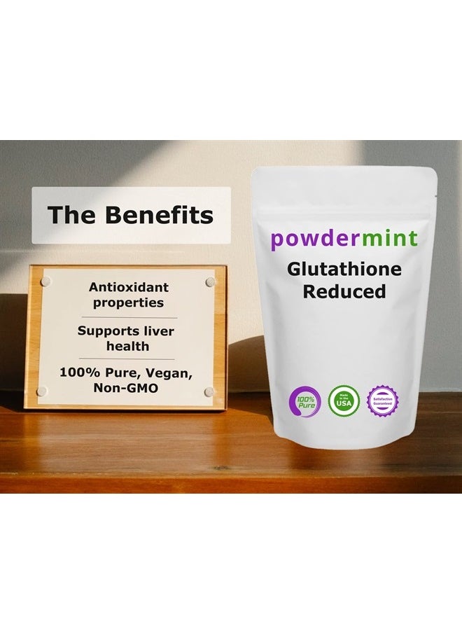 powdermint - Glutathione Powder Reduced 50 Grams (1.8 oz) (Multiple Sizes) 100% Pure, Antioxidant, Vegan, GSH - Image 1
