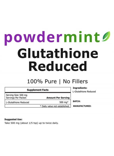 Glutathione Powder Reduced 50 Grams (1.8 oz) (Multiple Sizes) 100% Pure, Antioxidant, Vegan, GSH