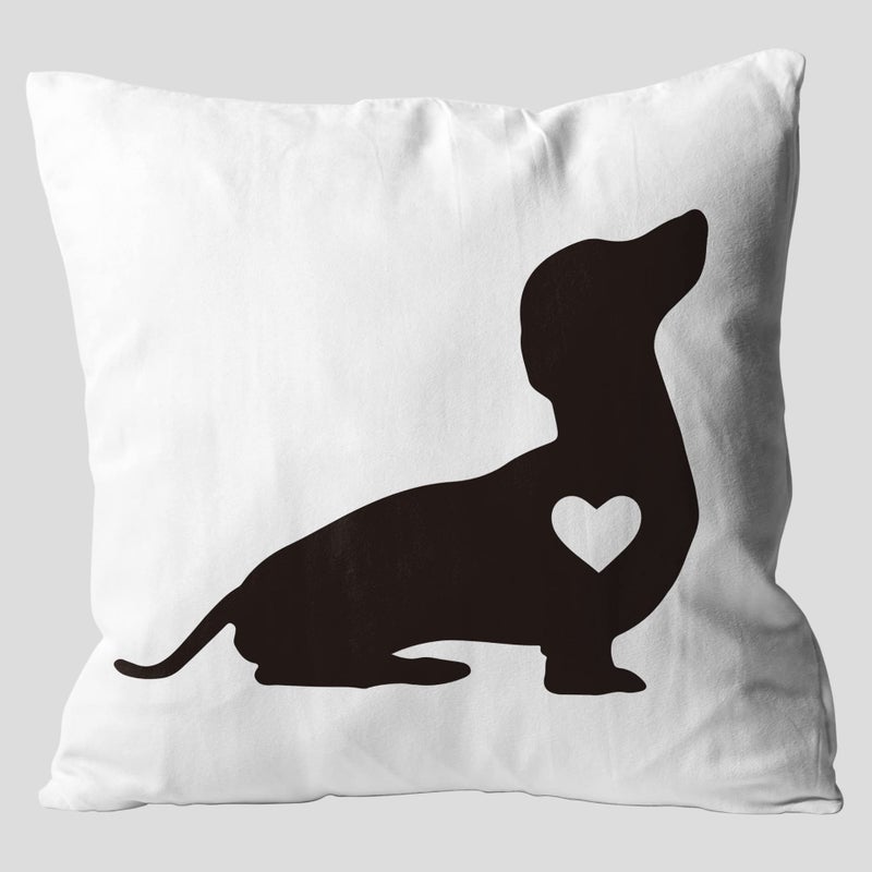 Grace Yonks Dachshund Heart Throw Pillow Covers  Painting Dachshund Gifts for Dog Lover 18 x 18 Inch Decorative Flannel Pillow case for Sofa Couch Bed.(0015B)