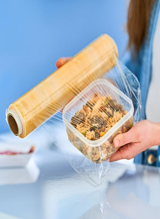 لفة غلاف بلاستيكي غذائي، خالٍ من مادة BPA، آمن للاستخدام في الميكروويف، طول 30 مترًا، غلاف مطبخ قابل للتحلل الحيوي لحفظ الطعام الطازج، سهل الاستخدام || عبوة من قطعة واحدة - Image 1