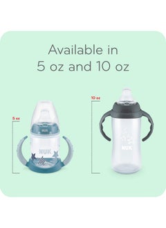 NUK NUK Learner Cup, 10 Ounce, Tritan Gray Star - BPA Free, Spill Proof Sippy Cup  - Image 5