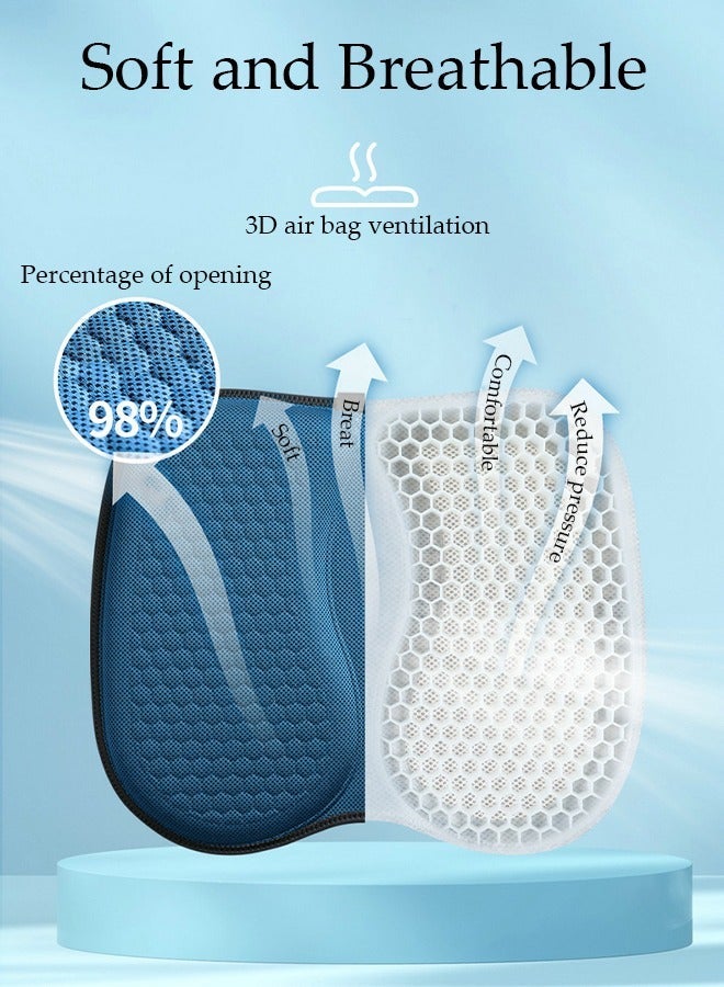 DUNISO Gel Seat Cushion for Car, 3D Mesh Covered Breathable Chair Cushion High Resiliency Seat Cushion for Sciatica and Lower Back Pain Relief, Comfortable Coccyx Cushion for Home Office Chair Pad, Car Seat - Image 3