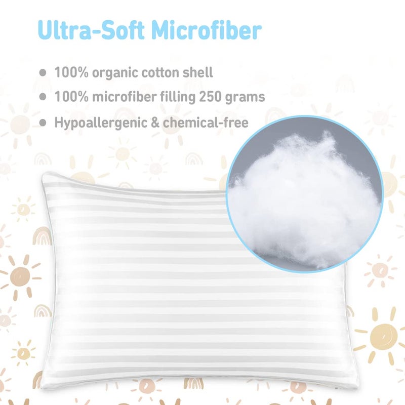 Babebay Toddler Pillow,13X18 Toddler Pillows for Sleeping, Machine Washable Kids Pillow with Pillowcase, Perfect for Travel, Toddlers Cot (Sunshine Rainbow) - Image 5