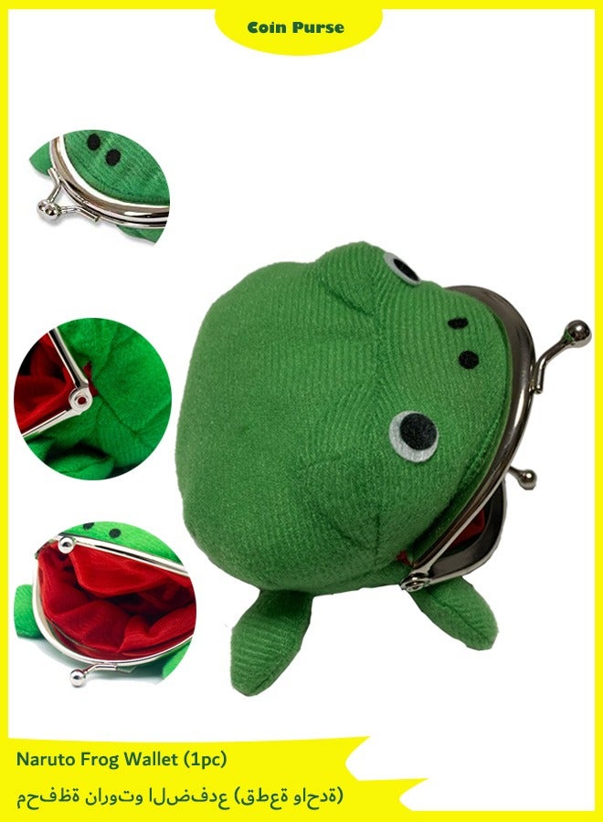 Naruto Anime Cute Plush Frog Coin Purse Green Collectible  Toy 10cm  - Image 1
