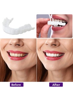 Crazylife Instant Veneers Dentures, Upper Lower Teeth Artificial Dentures Silicone Prosthetic Teeth Decoration, Cosmetic Veneers Teeth Temporary Fake Teeth Smile Teeth Veneers, for Men Women with Bad Teeth  - Image 5