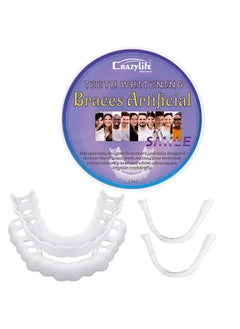 Crazylife Instant Veneers Dentures, Upper Lower Teeth Artificial Dentures Silicone Prosthetic Teeth Decoration, Cosmetic Veneers Teeth Temporary Fake Teeth Smile Teeth Veneers, for Men Women with Bad Teeth  - Image 2