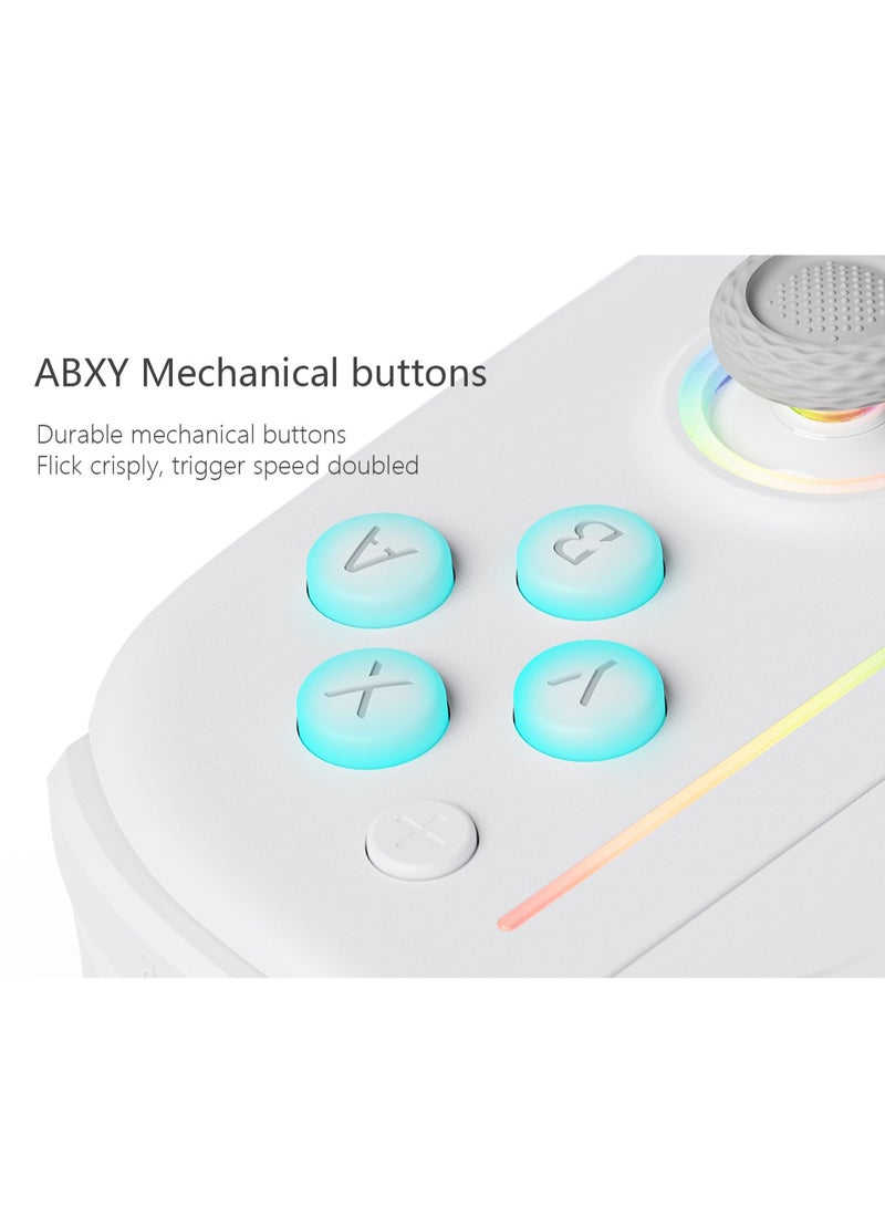 Classic Joycon LinYuvo KS52 Bluetooth Game Controller for Switch, Switch Lite, Switch OLED with Color RGB Light, Super Smart Joystick, 1000mAh Battery, Six-Axis Gyroscope, Turbo Function, Dual Vibration, Custom Back Key Macro Programming, ABXY Mechanical Buttons, Multi-Level Cross Key