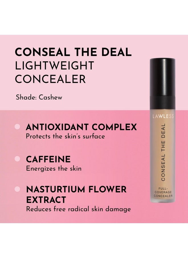 LAWLESS - Lawless Conseal The Deal Lightweight Longwear Everyday Concealer - Cashew - with Antioxidants and Caffeine to Reduce Dark Circles and Puffiness. Long-Wearing and Self-Setting, Silicone-Free - 5 ml. - Image 1