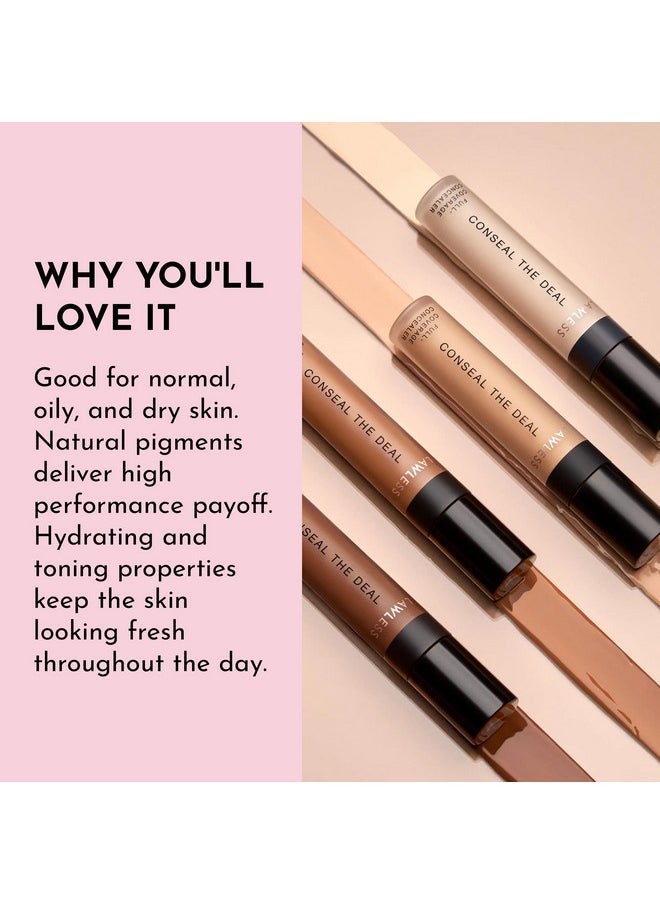 LAWLESS - Lawless Conseal The Deal Lightweight Longwear Everyday Concealer - Cashew - with Antioxidants and Caffeine to Reduce Dark Circles and Puffiness. Long-Wearing and Self-Setting, Silicone-Free - 5 ml. - Image 1