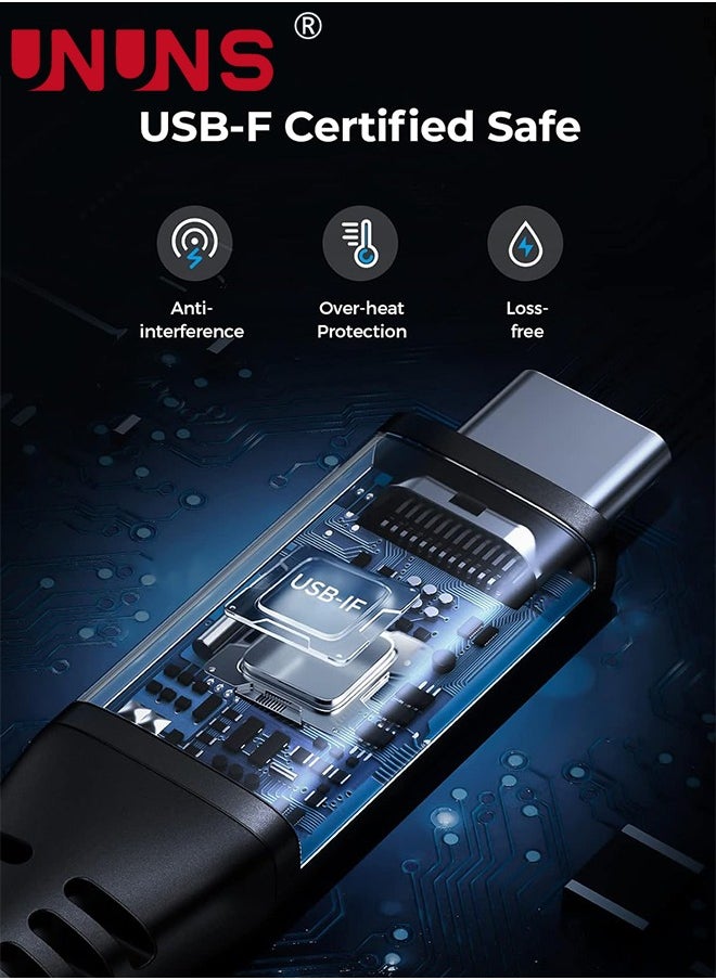 UNUNS Thunderbolt 4 Cable, UNUNS USB4.0 40Gbps 5ft Cable USB C Cable with 100W PD, 8K Display Compatible with Thunderbolt 3 Cable, Hub, SSD, MacBook Pro, iMac, iPad, Docking and More  - Image 4