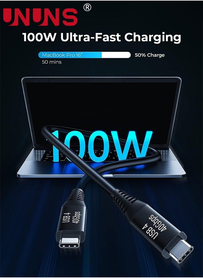 UNUNS Thunderbolt 4 Cable, UNUNS USB4.0 40Gbps 5ft Cable USB C Cable with 100W PD, 8K Display Compatible with Thunderbolt 3 Cable, Hub, SSD, MacBook Pro, iMac, iPad, Docking and More  - Image 3
