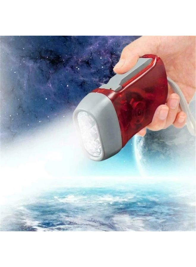 Blue Hand Crank LED Flashlight Portable Outdoor Camping Light Battery Powered - Image 4