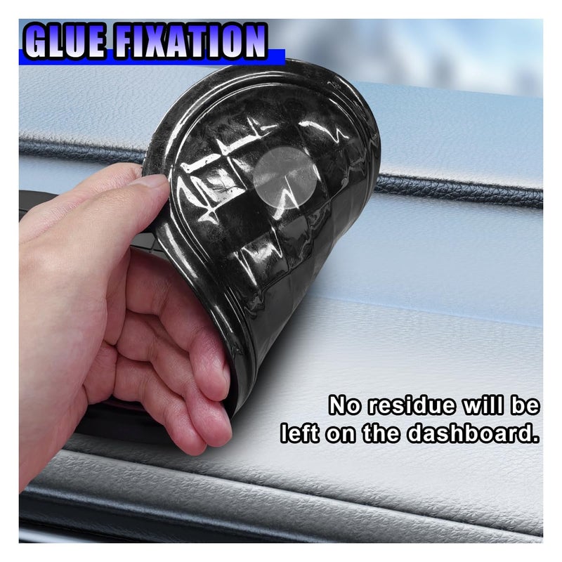 UHANBUT Multifunction Car Anti-Slip Mat, Rotatable Temporary Parking Number, Universal Auto Dashboard Organizer Pad Accessory for Phones, Sunglasses, Keys (Grey/Black) - Image 5