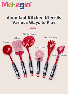MEBEGIN Kids Kitchen Pretend Play Toys Set Cutting Cooking Set with Food Fruits Vegetables Cooking Utensils Educational Early Age Basic Skills Development Gift for Toddlers Children (74 pcs)  - Image 2