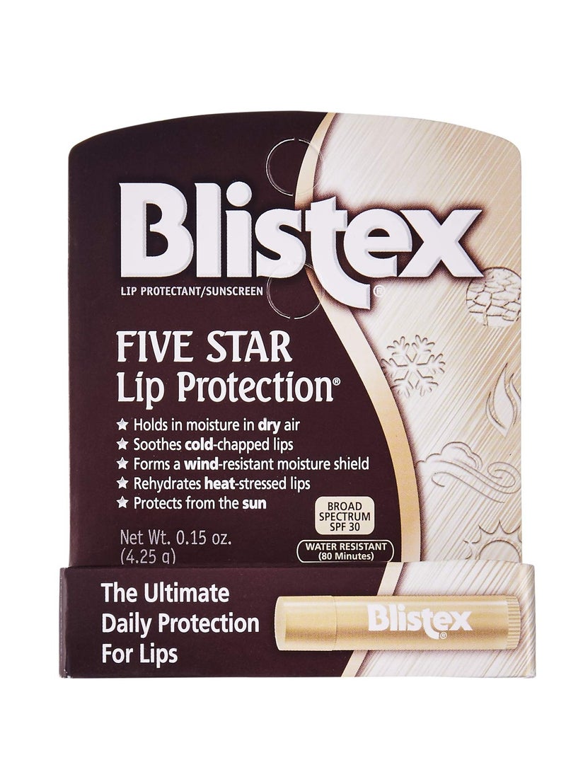 Blistex Five Star Lip Protection, SPF 30-0.15 oz (Pack of 6) - Image 1