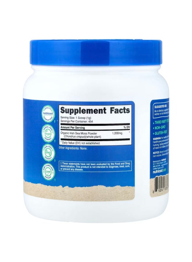 Nutricost, Organic Irish Sea Moss Powder, Unflavored, 16.2 oz (454 g) - Image 2