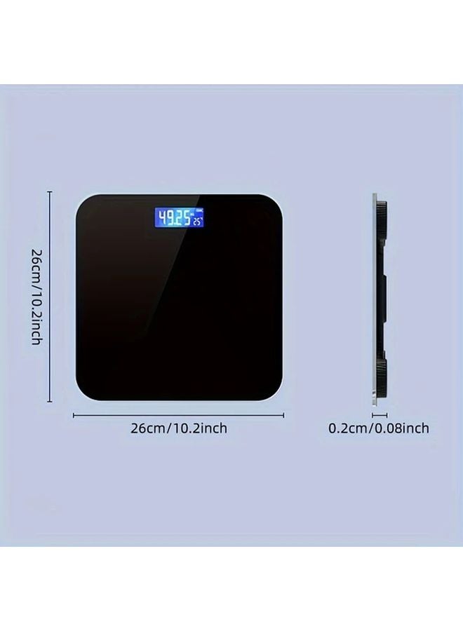 ميزان حمام رقمي عالي الدقة باللون الأسود مع منصة كبيرة وشاشة LCD - Image 3