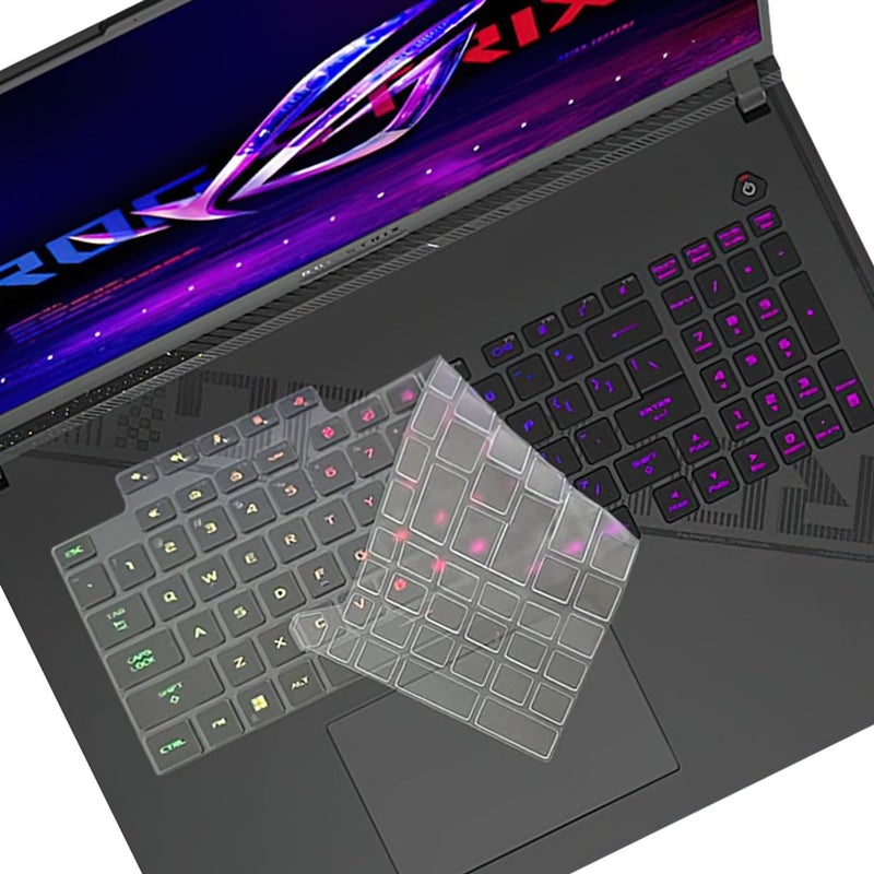 MUBUY-GOL غطاء لوحة مفاتيح فائق النحافة لجهاز ASUS ROG Strix Scar 18/ROG Strix G18 بحجم 18 بوصة لأجهزة الكمبيوتر المحمولة للألعاب، ROG Strix Scar 18 G834 G834JY و ROG Strix G18 G814 G814JI G814JZ G814JU/JV/JYG814JIR/JZR/JVR (TPU) - Image 3