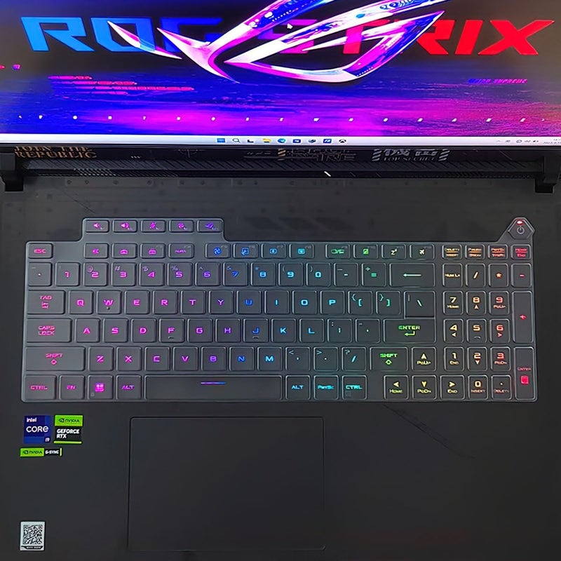 MUBUY-GOL غطاء لوحة مفاتيح فائق النحافة لجهاز ASUS ROG Strix Scar 18/ROG Strix G18 بحجم 18 بوصة لأجهزة الكمبيوتر المحمولة للألعاب، ROG Strix Scar 18 G834 G834JY و ROG Strix G18 G814 G814JI G814JZ G814JU/JV/JYG814JIR/JZR/JVR (TPU) - Image 5